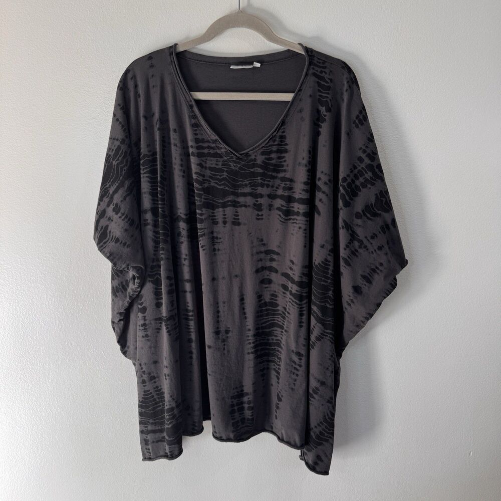 Prairie Cotton T-shirt One Size 100% Cotton Black Gray Tie Dye Oversized Boho